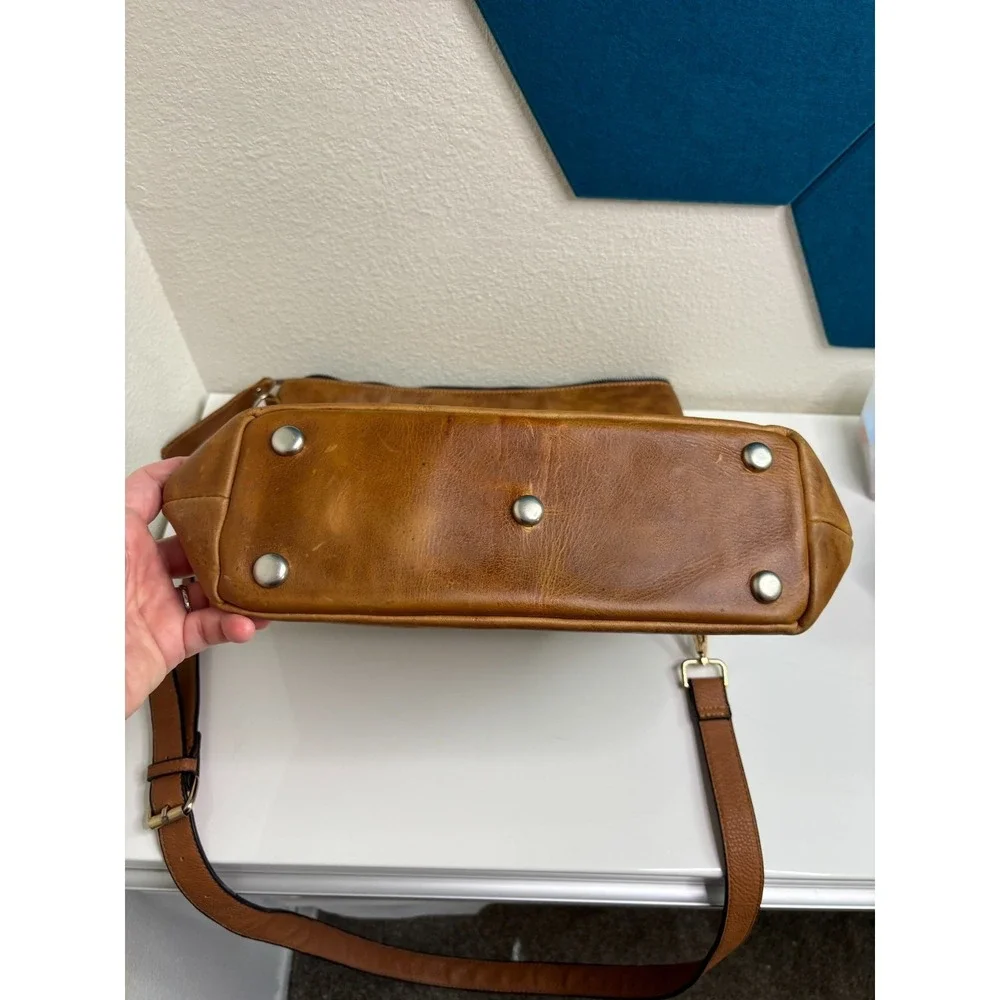 Epiphanie Leather Photographer Backpack Camera Bag Crossbody Brown Havana
